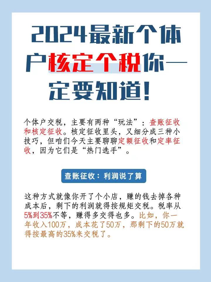齐齐哈尔2024最新个体户核定个税你一定要知道！